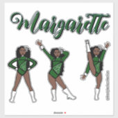 Majorette Tri- Pose / Green Diamond # 1 Sticker (Vel)