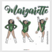Majorette Tri- Pose / Green Diamond # 2 Sticker (Vel)