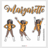 Majorette Tri- Pose / Orange Diamond # 1 Sticker (Vel)