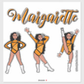Majorette Tri-Pose / Oranje Diamant #2 Sticker (Vel)