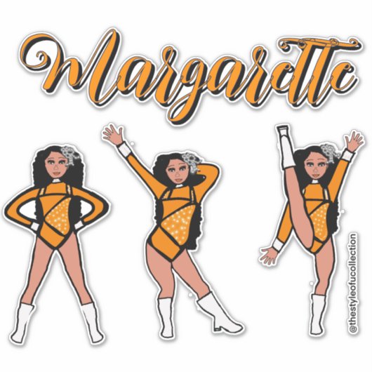 Majorette Tri-Pose / Oranje Diamant #2 Sticker (Voorkant)