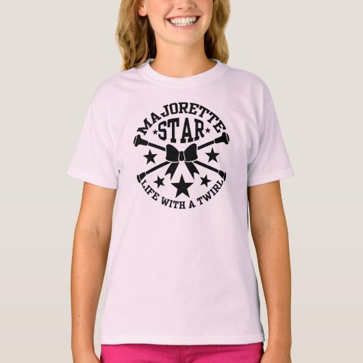 Majorettes, Majorette Star, Crossed Batons T-shirt (Voorkant)