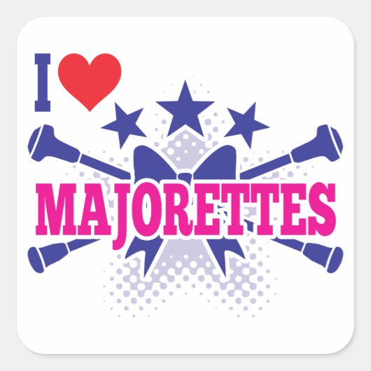 Majorettes Vierkante Sticker (Voorkant)