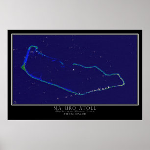 Majuro Atoll Marshall Islands Satellite Poster Map