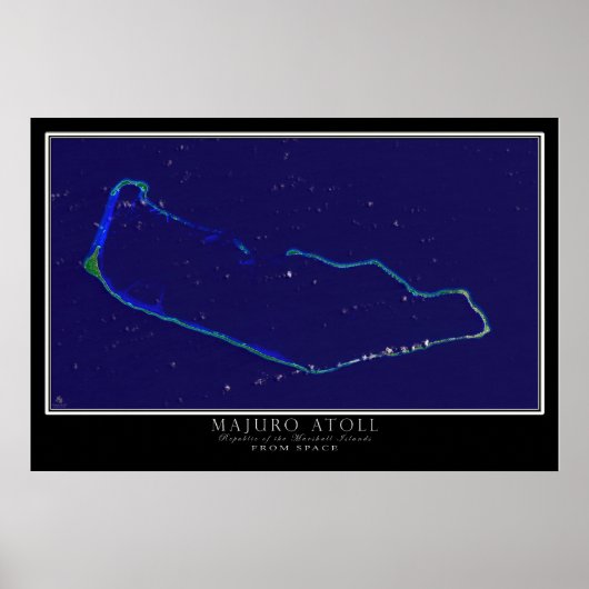 Majuro Atoll Marshall Islands Satellite Poster Map (Voorkant)