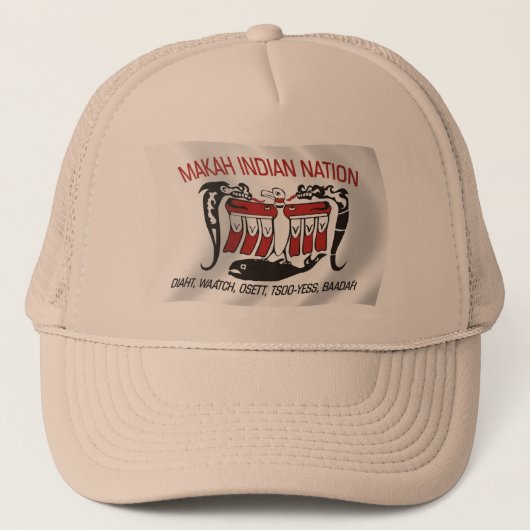 Makah stam vlag hoed trucker pet (Voorkant)