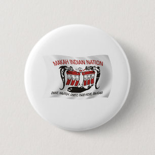 Makah-stam vlag knoop ronde button 5,7 cm