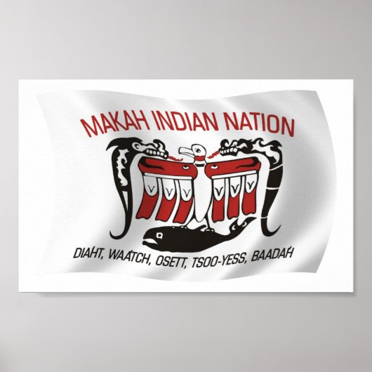 Makah Stam Vlag Poster Print (Voorkant)
