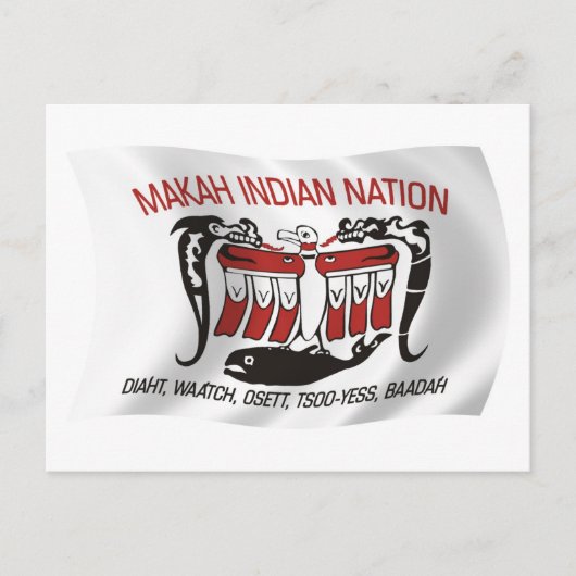 Makah Stam Vlag Postkaart (Voorkant)