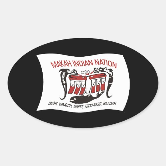Makah-stam Vlag Sticker (Voorkant)