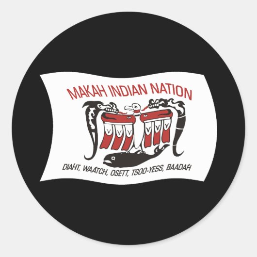 Makah Tribe Flag Sticker (Voorkant)