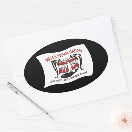 Makah Tribe Flag Sticker (Envelop)