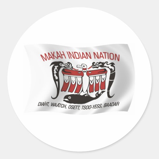 Makah Tribe Flag Sticker (Voorkant)