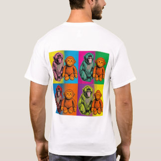 Makaken-aap met speelgoed - Verhaal van emotioneel T-shirt