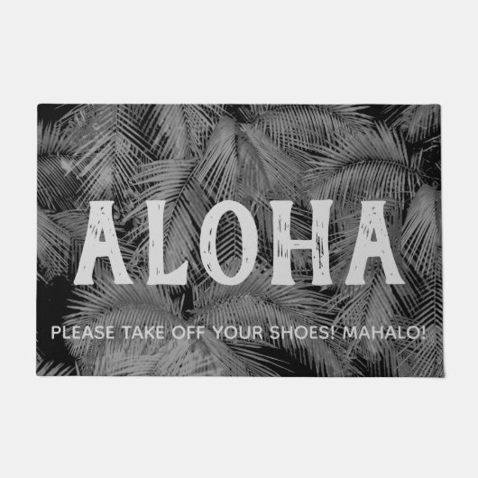 Makana Palms Hawaïaanse tropische bladeren Aloha g Deurmat (Voorkant)
