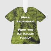 Makana Palms Hawaiian Tropical Leaves Aloha Shirt Ornament (achterkant)