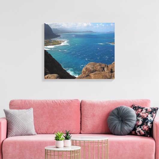 Makapuu Beach Canvas Afdruk (Insitu (Woonkamer))