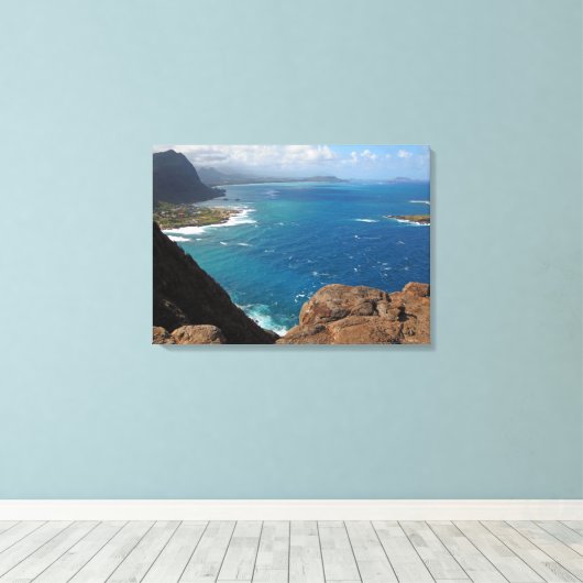 Makapuu Beach Canvas Afdruk (Insitu (Houten vloer))