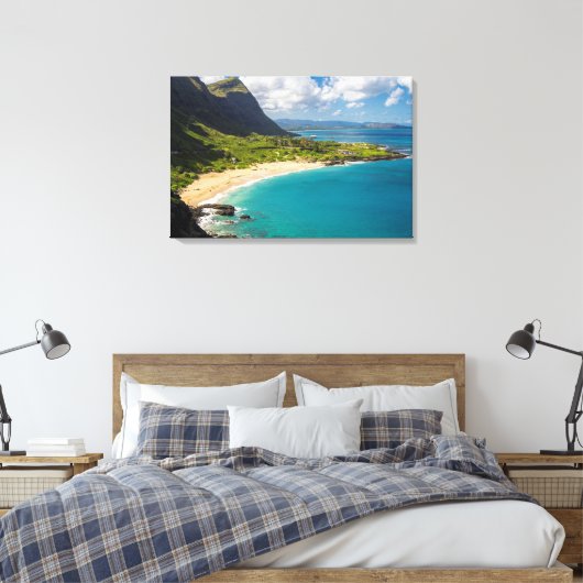 Makapuu Beach Coastline Canvas Afdruk (Insitu (Slaapkamer))