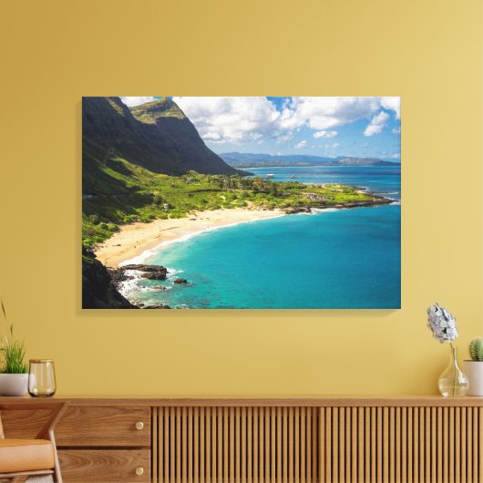Makapuu Beach Coastline Canvas Afdruk (Insitu (Woonkamer))
