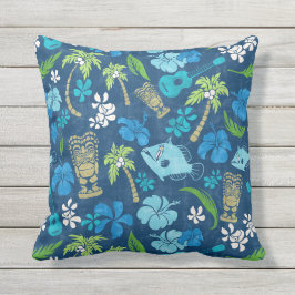 Makapuu Beach Hawaïaanse Batik - Turquoise Buitenkussen