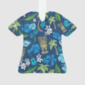 Makapuu Beach Hawaiian Batik Aloha Shirt- Blauw Ornament (achterkant)