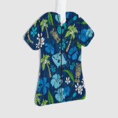 Makapuu Beach Hawaiian Batik Aloha Shirt- Blauw Ornament (voorkant)