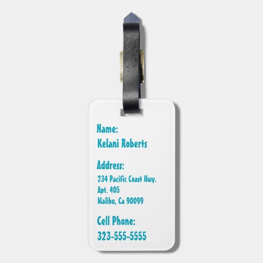 Makapuu Beach Hawaiian Batik Bagagelabels (Achterkant verticaal)