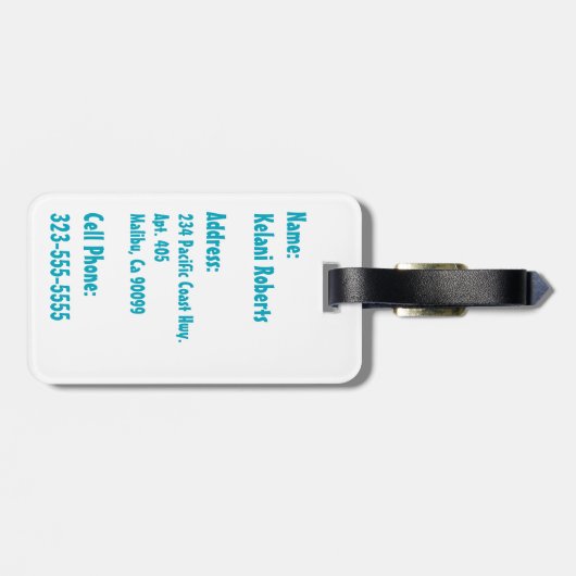 Makapuu Beach Hawaiian Batik Bagagelabels (Achterkant horizontaal)