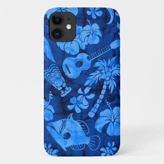 Makapuu Beach Hawaiian Batik Blue Case-Mate iPhone Case (Achterkant)