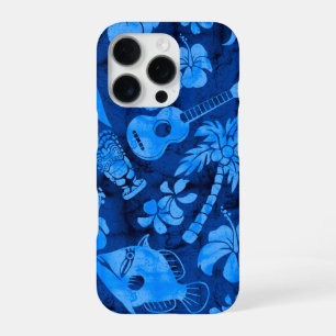 Makapuu Beach Hawaiian Batik Blue iPhone 16 Pro Hoesje
