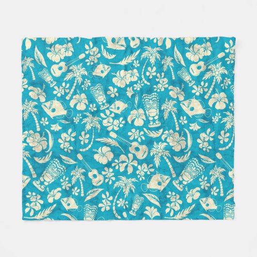 Makapuu Beach Hawaiian Batik Fleece Deken (Voorkant (Horizontaal))