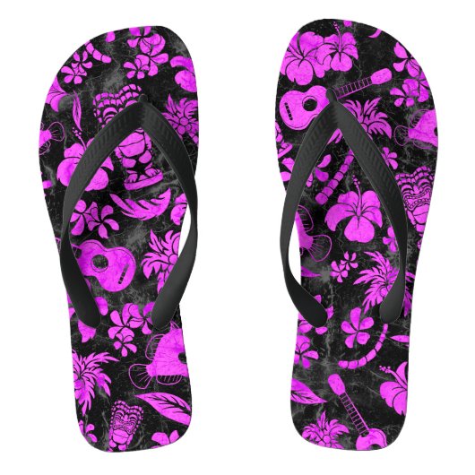 Makapuu Beach Hawaiian Batik - Fuchsia Teenslippers (Voetbed)
