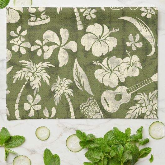 Makapuu Beach Hawaiian Batik Keukenhanddoek (Gevouwen)