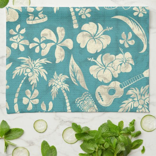 Makapuu Beach Hawaiian Batik Kitchen Towel Theedoek (Gevouwen)