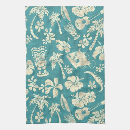 Makapuu Beach Hawaiian Batik Kitchen Towel Theedoek (Verticaal)