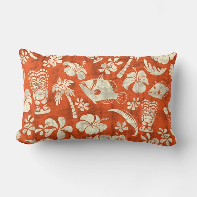 Makapuu Beach Hawaiian Batik Lumbar Kussens (Voorkant)