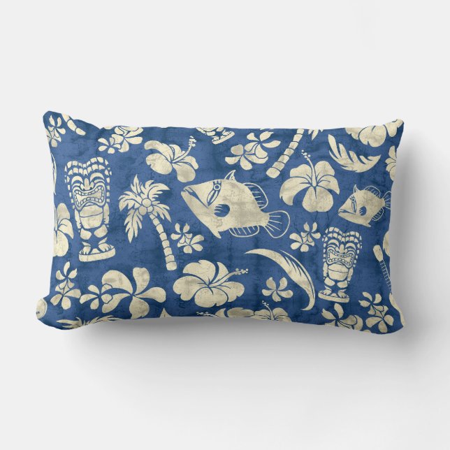 Makapuu Beach Hawaiian Batik Lumbar Kussens (Voorkant)