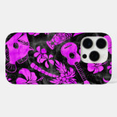 Makapuu Beach Hawaiian Batik Magenta Black Case-Mate iPhone Case (Achterkant (horizontaal))