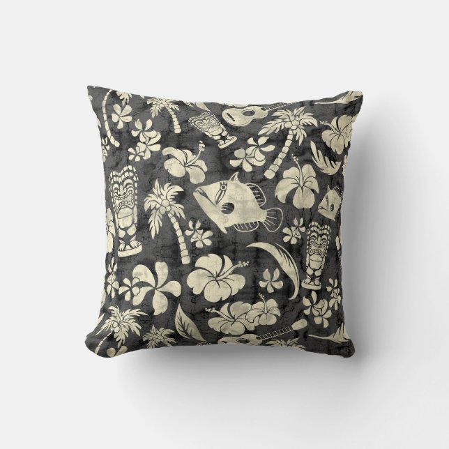 Makapuu Beach Hawaiian Batik Square Kussens (Voorkant)