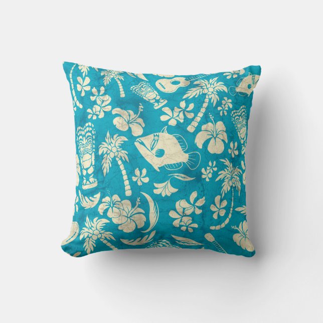 Makapuu Beach Hawaiian Batik Vierkante Kussens (Voorkant)