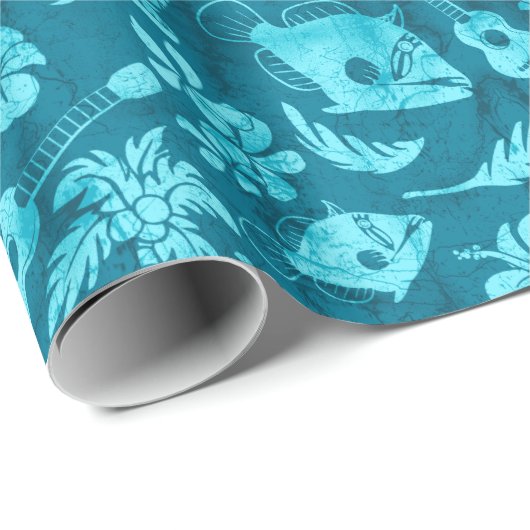 Makapuu Beach Hawaiian Batik Wrapping Paper Cadeaupapier (Rol Hoek)