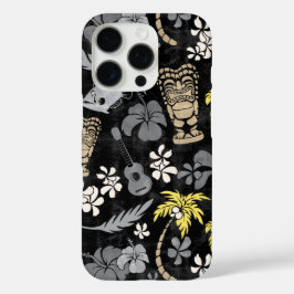 Makapuu Beach Hawaiian Batik Zwart Grijs iPhone 16 Pro Hoesje