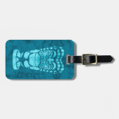 Makapuu Beach Hawaiian Laughing Tiki Batik Bagagelabel (Voorkant horizontaal)