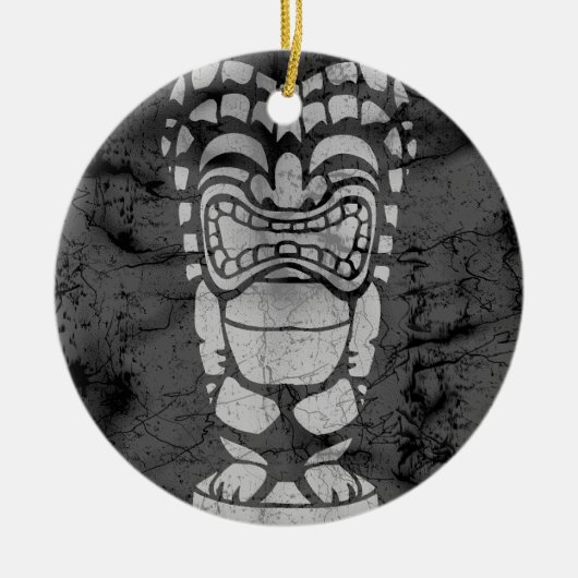 Makapuu Beach Hawaiian Laughing Tiki Batik Keramisch Ornament (Voorkant)