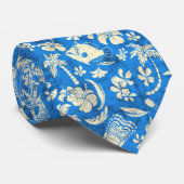 Makapuu Beach Hawaiian Tropical Tiki Batik Stropdas (Opgerold)