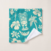 Makapuu Beach Hawaiian Tropical Tiki Coordinate Bad Handdoek (Wasdoekje)