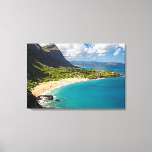 Makapuu Beach Kustlijn Canvas Afdruk (Voorkant)