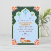 Makar Sankranti Uitnodiging viering (Staand voorkant)