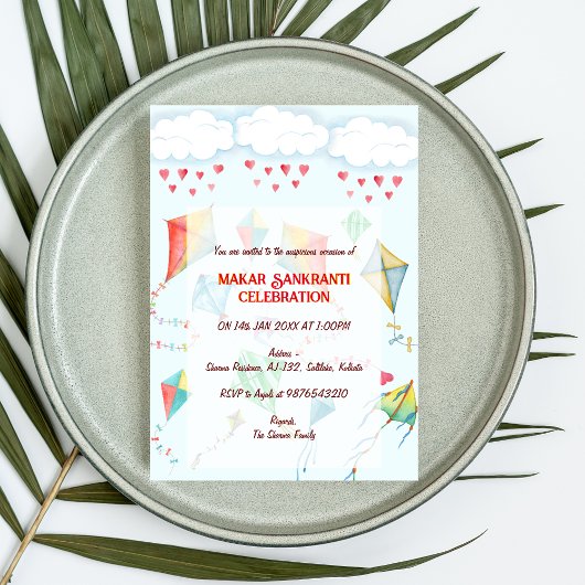 Makar Sankranti Uitnodiging viering